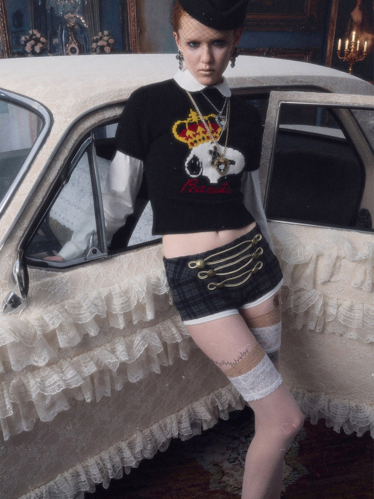 1JINN STUDIO x Snoopy Collaboration Jacquard Pullover Sweater Knitwear【s0000018643】