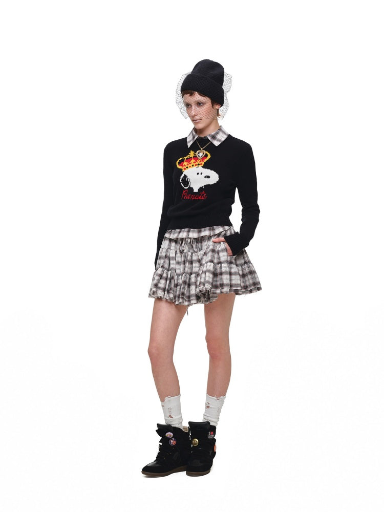 1JINN STUDIO x Snoopy Collaboration Jacquard Pullover Sweater Knitwear【s0000018643】