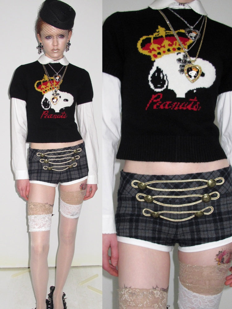 1JINN STUDIO x Snoopy Collaboration Jacquard Pullover Sweater Knitwear【s0000018643】