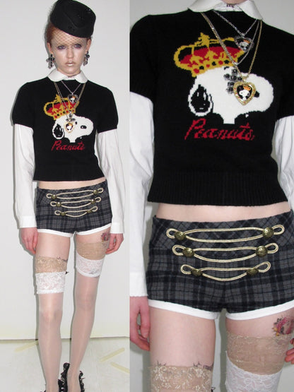 1JINN STUDIO x Snoopy Collaboration Jacquard Pullover Sweater Knitwear【s0000018643】