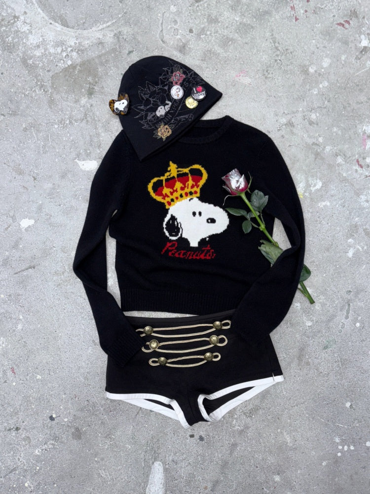 1JINN STUDIO x Snoopy Collaboration Jacquard Pullover Sweater Knitwear【s0000018643】
