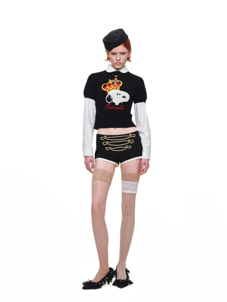 1JINN STUDIO x Snoopy Collaboration Jacquard Pullover Sweater Knitwear【s0000018643】