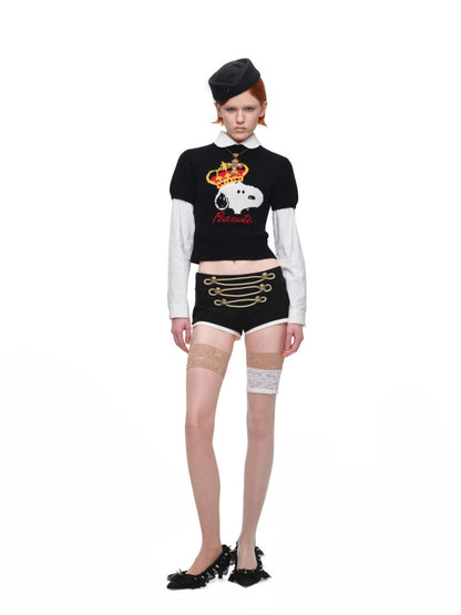 1JINN STUDIO x Snoopy Collaboration Jacquard Pullover Sweater Knitwear【s0000018643】