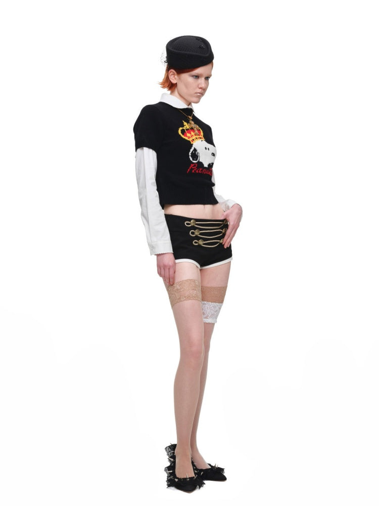 1JINN STUDIO x Snoopy Collaboration Jacquard Pullover Sweater Knitwear【s0000018643】