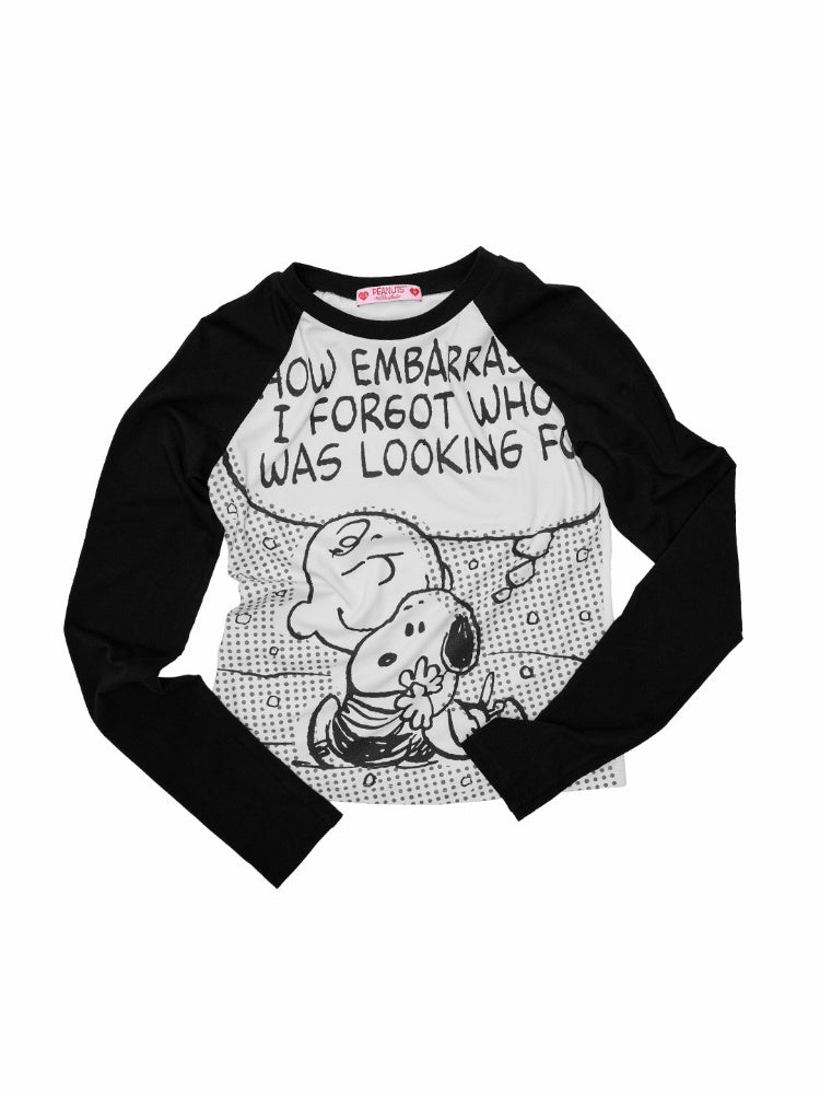 1JINN STUDIO x Snoopy Collaboration Comic Raglan Sleeve Long-Sleeve T-Shirt【s0000018648】