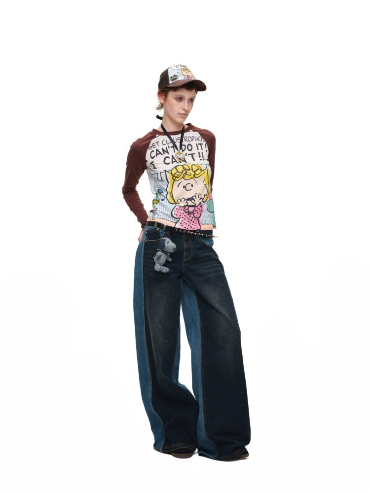 1JINN STUDIO x Snoopy Collaboration Comic Raglan Sleeve Long-Sleeve T-Shirt【s0000018648】