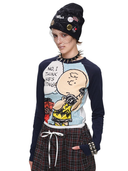 1JINN STUDIO x Snoopy Collaboration Comic Raglan Sleeve Long-Sleeve T-Shirt【s0000018648】