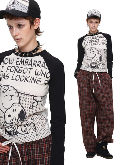1JINN STUDIO x Snoopy Collaboration Comic Raglan Sleeve Long-Sleeve T-Shirt【s0000018648】