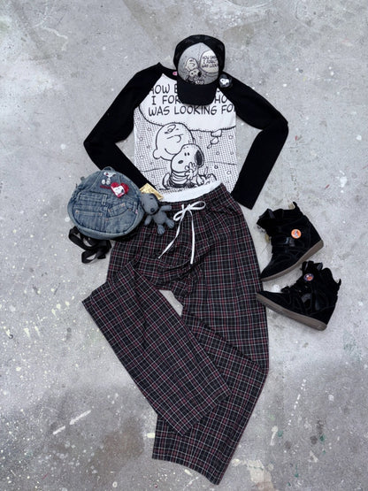1JINN STUDIO x Snoopy Collaboration Comic Raglan Sleeve Long-Sleeve T-Shirt【s0000018648】