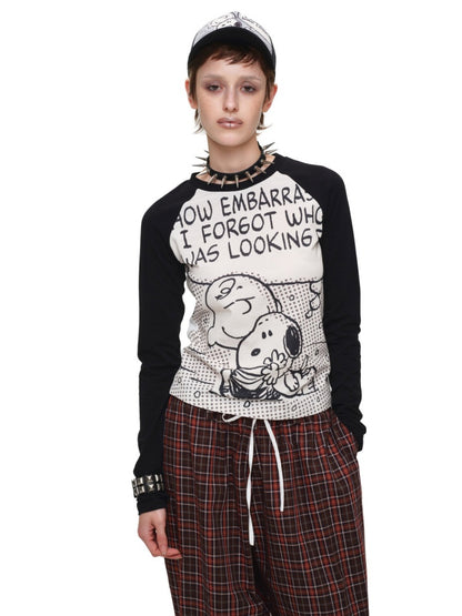 1JINN STUDIO x Snoopy Collaboration Comic Raglan Sleeve Long-Sleeve T-Shirt【s0000018648】