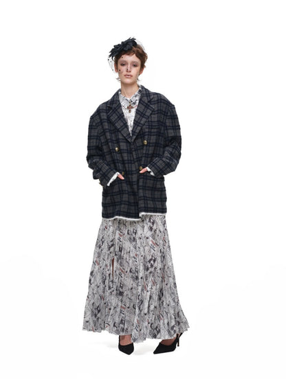 1JINN STUDIO x Snoopy Collaboration Vintage Newspaper Loose Shirt【s0000018650】