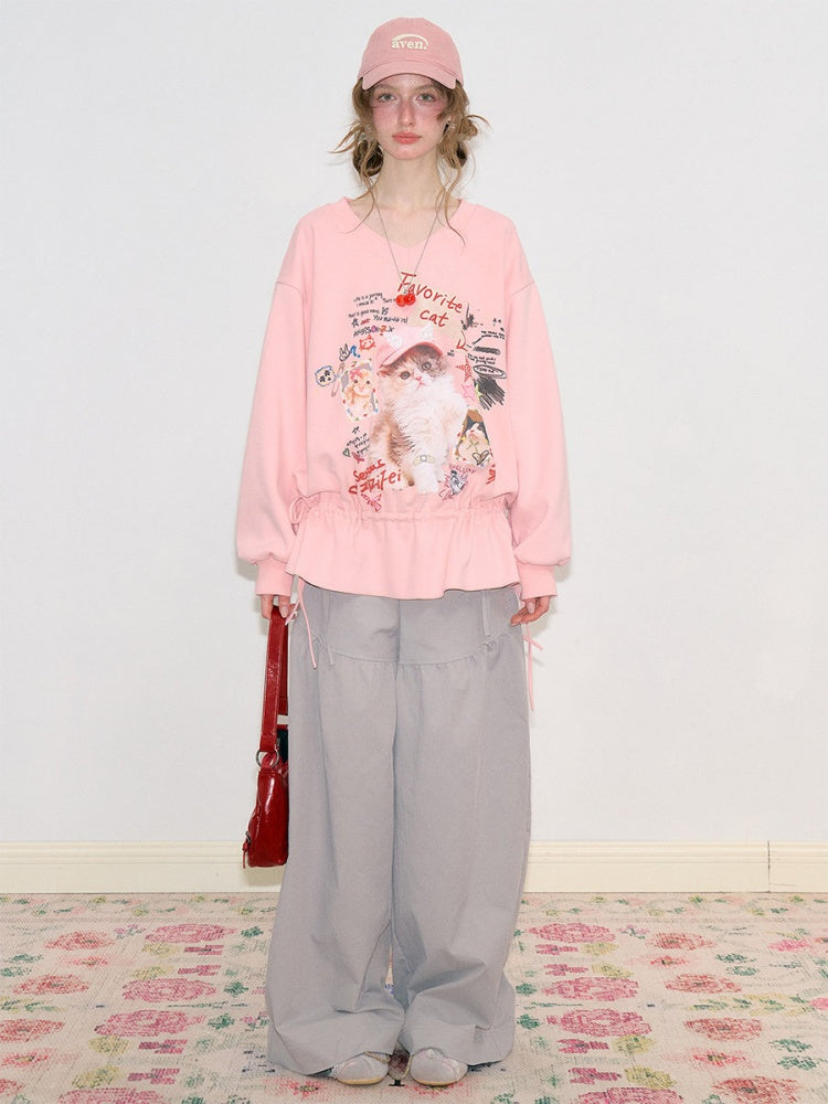 Light Gray Pockets High-Waisted Slimming Drape Wide-Leg Workwear Casual Long Pants【s0000018779】