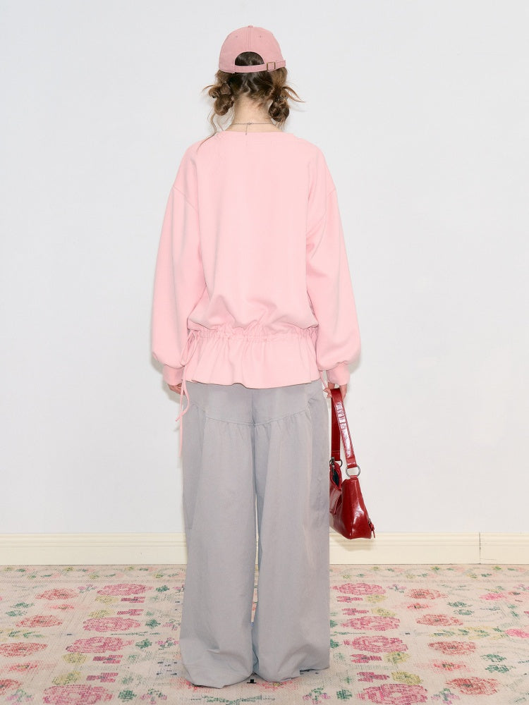 Light Gray Pockets High-Waisted Slimming Drape Wide-Leg Workwear Casual Long Pants【s0000018779】