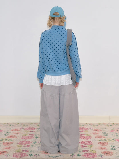 Light Gray Pockets High-Waisted Slimming Drape Wide-Leg Workwear Casual Long Pants【s0000018779】