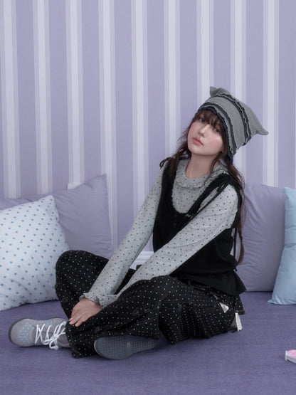 Y2K Gray-Black Tank Top Patchwork Fake Two-Piece Top【s0000018785】