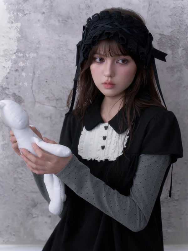 Dark Doll Stylish Doll Collar Holiday Two Long-Sleeve Dress【s0000018786】