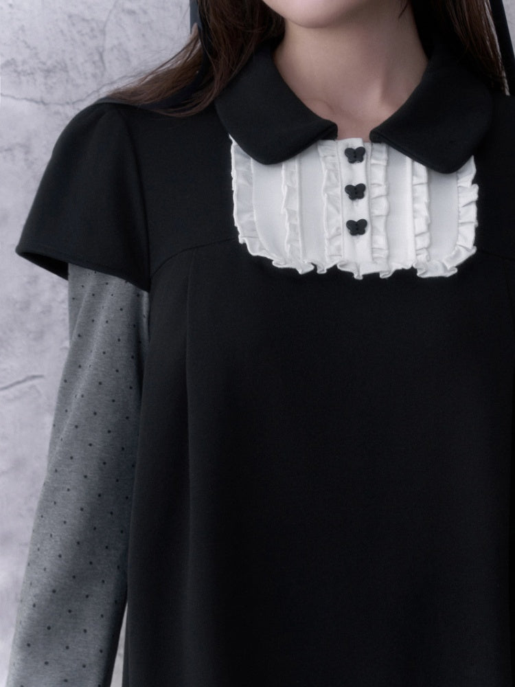Dark Doll Stylish Doll Collar Holiday Two Long-Sleeve Dress【s0000018786】