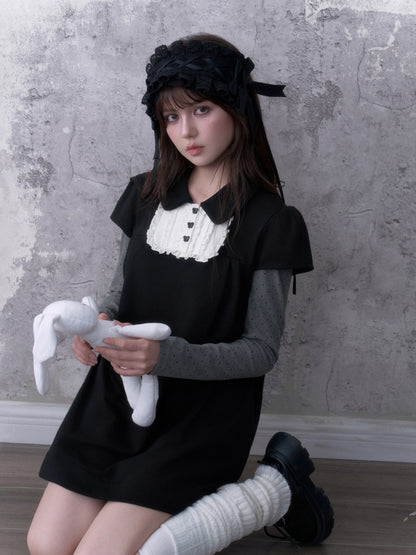 Dark Doll Stylish Doll Collar Holiday Two Long-Sleeve Dress【s0000018786】