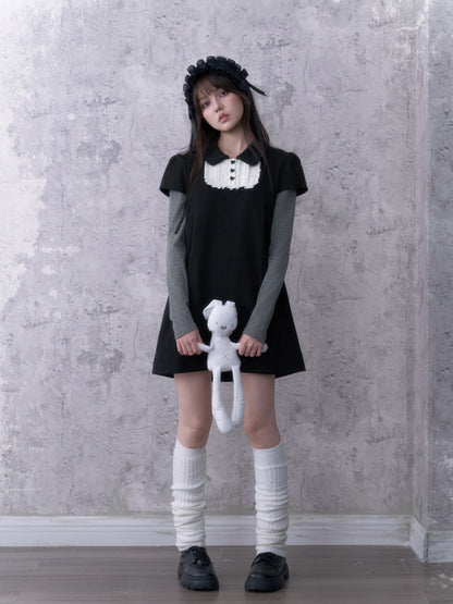Dark Doll Stylish Doll Collar Holiday Two Long-Sleeve Dress【s0000018786】