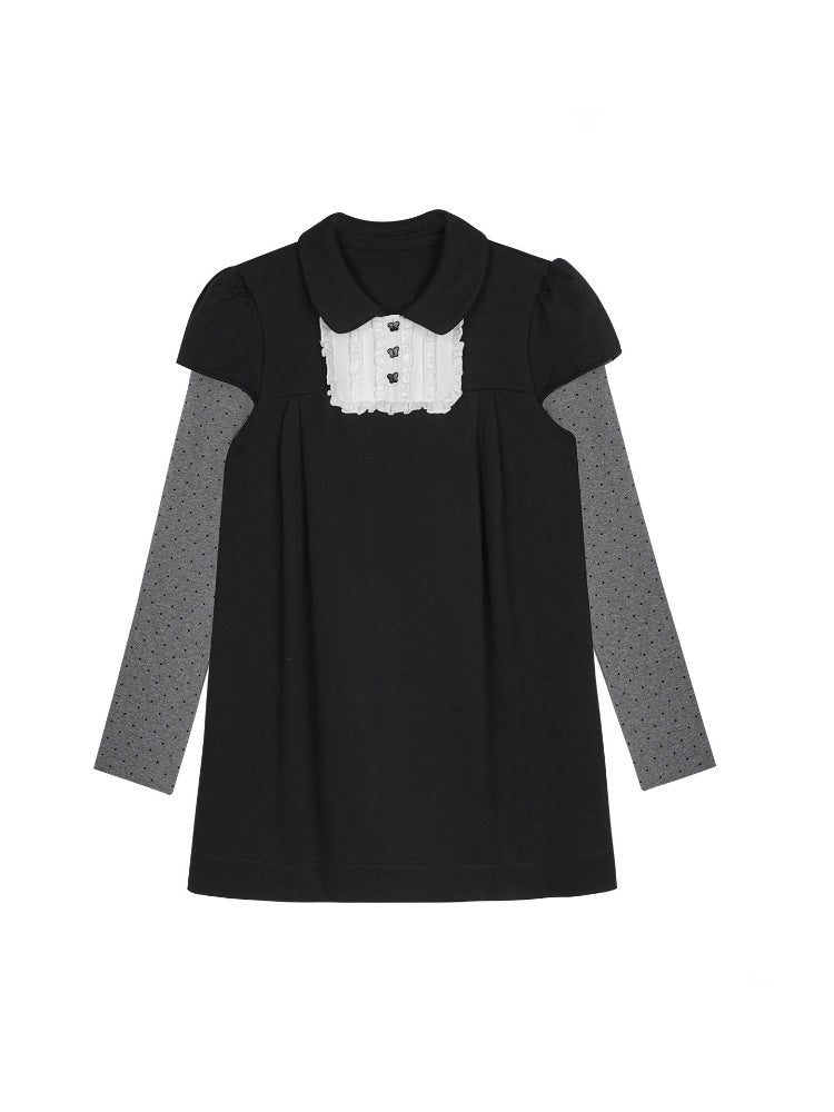 Dark Doll Stylish Doll Collar Holiday Two Long-Sleeve Dress【s0000018786】