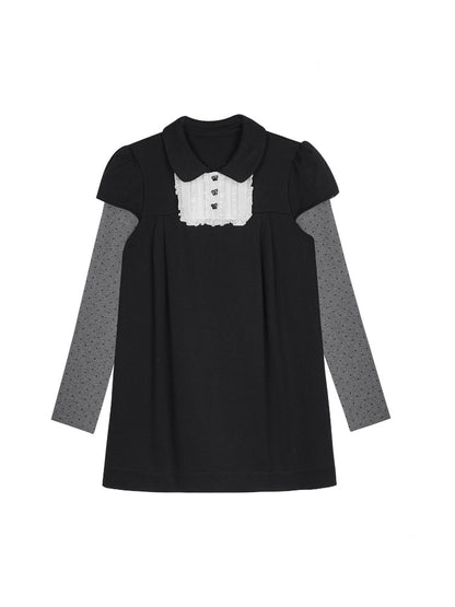 Dark Doll Stylish Doll Collar Holiday Two Long-Sleeve Dress【s0000018786】