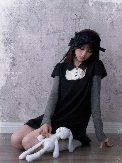 Dark Doll Stylish Doll Collar Holiday Two Long-Sleeve Dress【s0000018786】