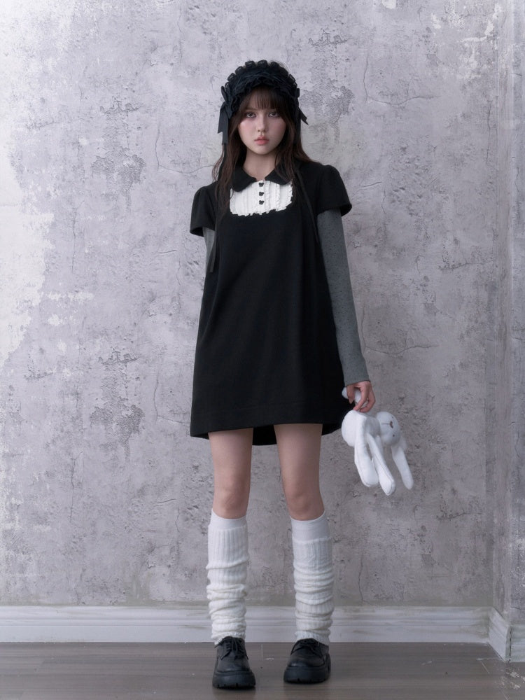 Dark Doll Stylish Doll Collar Holiday Two Long-Sleeve Dress【s0000018786】