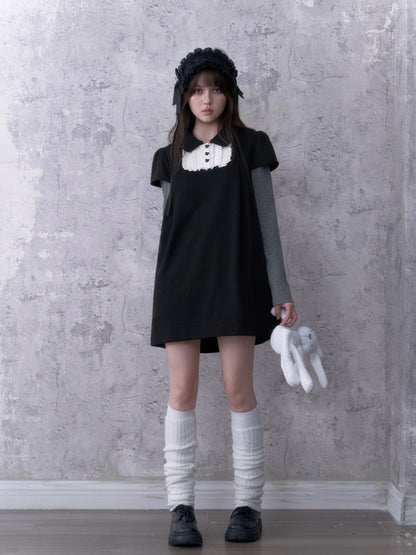 Dark Doll Stylish Doll Collar Holiday Two Long-Sleeve Dress【s0000018786】