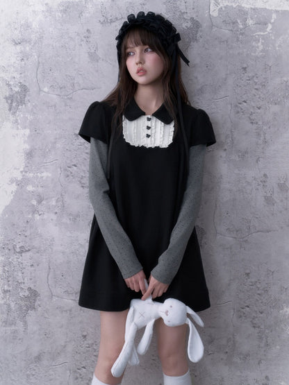 Dark Doll Stylish Doll Collar Holiday Two Long-Sleeve Dress【s0000018786】