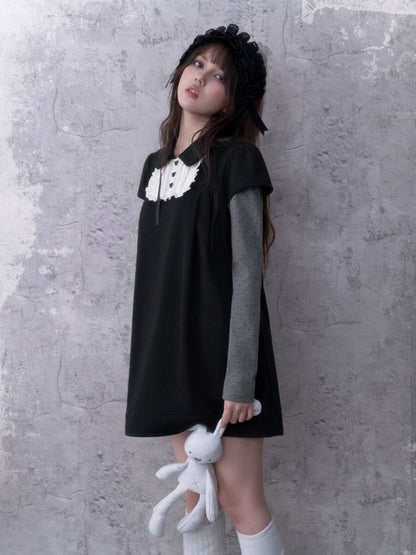Dark Doll Stylish Doll Collar Holiday Two Long-Sleeve Dress【s0000018786】