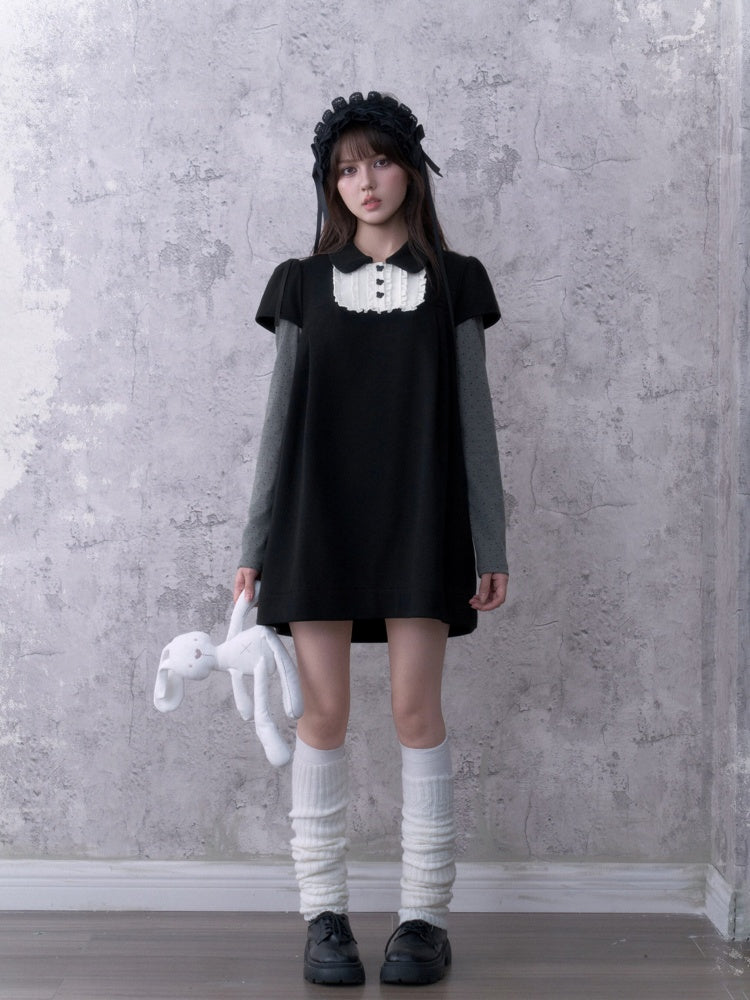 Dark Doll Stylish Doll Collar Holiday Two Long-Sleeve Dress【s0000018786】