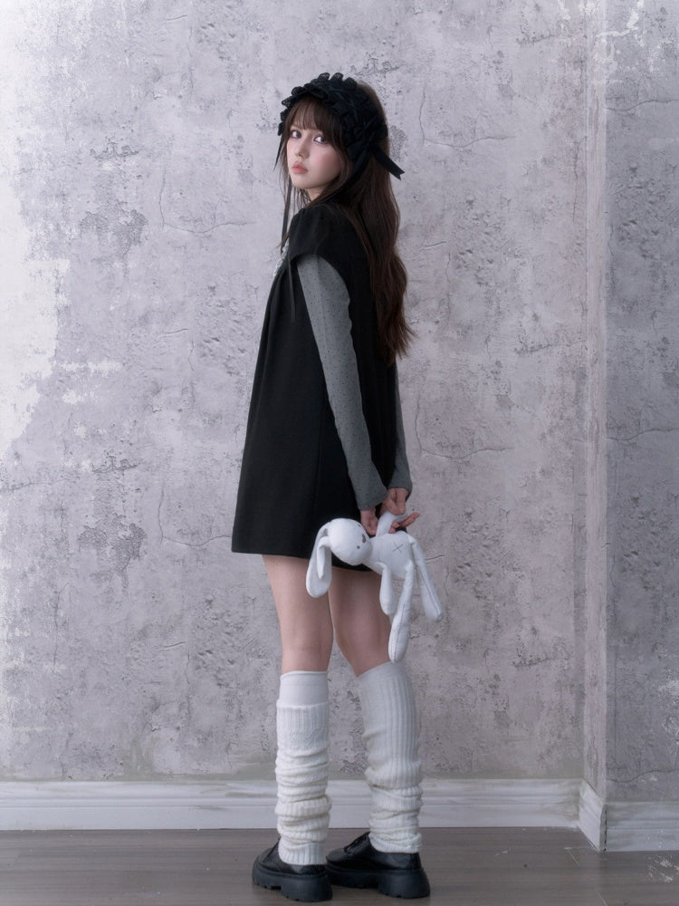 Dark Doll Stylish Doll Collar Holiday Two Long-Sleeve Dress【s0000018786】