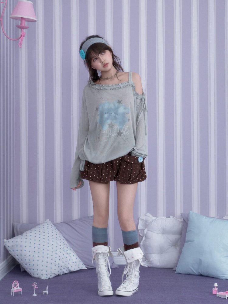 Corduroy Paw Pads Print 3D Pocket Bud Shorts【s0000018790】