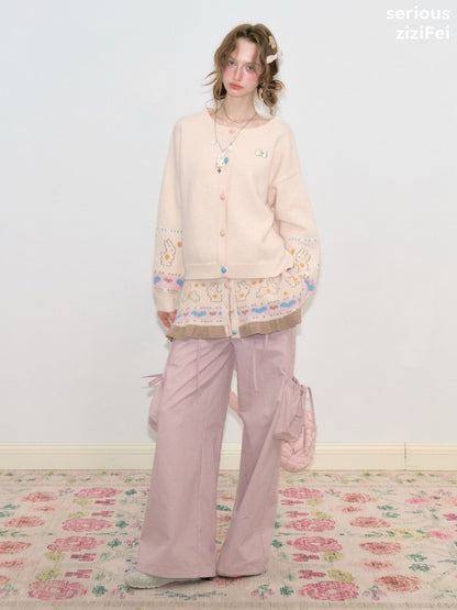 Star Rabbit Dreams Journey Apricot Cape Shawl Two-Piece Sweater Knit Cardigan【s0000018797】