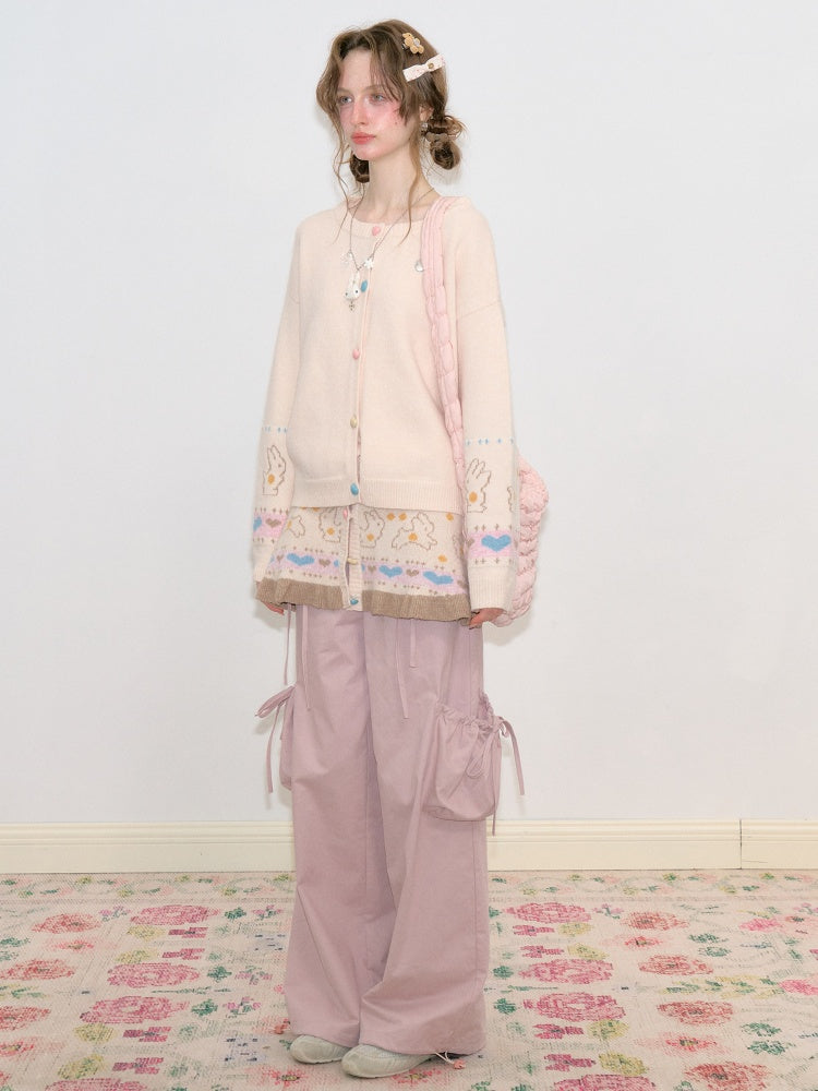 Star Rabbit Dreams Journey Apricot Cape Shawl Two-Piece Sweater Knit Cardigan【s0000018797】