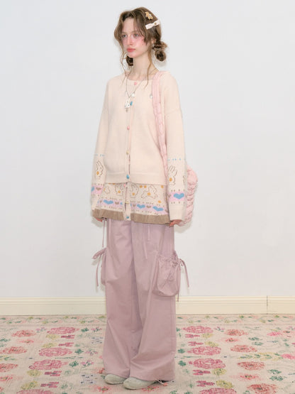 Star Rabbit Dreams Journey Apricot Cape Shawl Two-Piece Sweater Knit Cardigan【s0000018797】