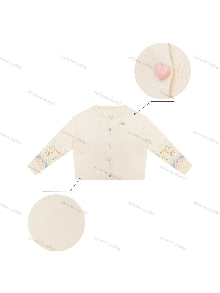 Star Rabbit Dreams Journey Apricot Cape Shawl Two-Piece Sweater Knit Cardigan【s0000018797】
