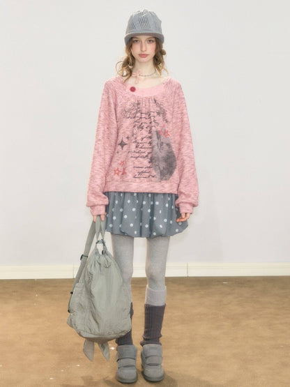 Gray Polka Dot High-Waisted Slimming Bud Pocket Short Skirt【s0000018928】