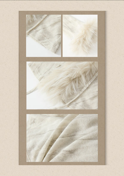 Fur Collar Beige Long Sleeve Short Top【s0000018935】