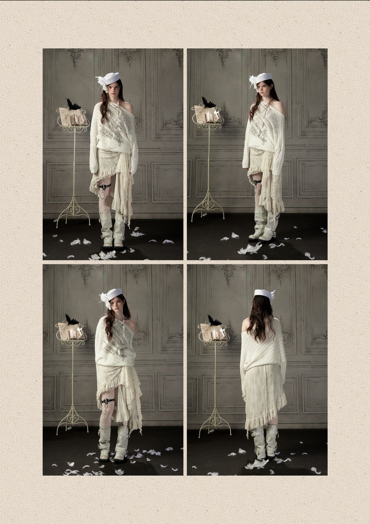 Lace Patchwork Beige Irregular Short Skirt【s0000018937】