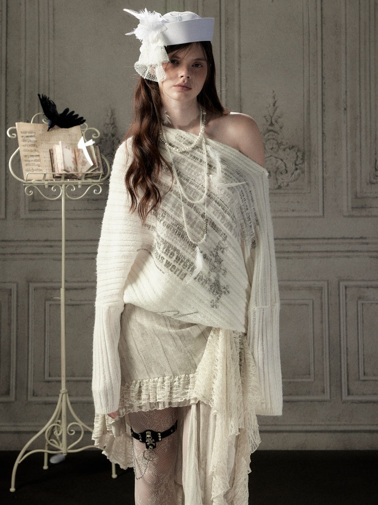 Lace Patchwork Beige Irregular Short Skirt【s0000018937】