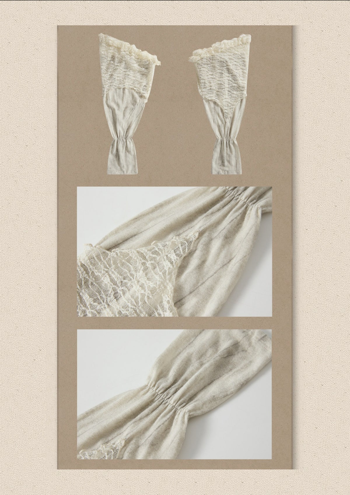 Lace Patchwork Leg Covers Slouchy Beige Calf Socks【s0000018939】