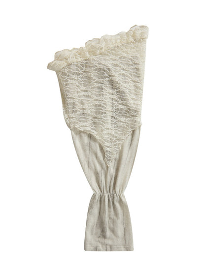 Lace Patchwork Leg Covers Slouchy Beige Calf Socks【s0000018939】