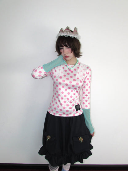 Twill Workwear Buttons Casual Ruffle Bud Midi Skirt【s0000018947】