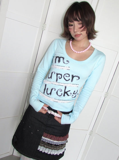 Heavy-Industry Star Riveted Multi-Layer Lace Denim A-Line Midi Skirt【s0000018955】