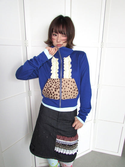 Heavy-Industry Star Riveted Multi-Layer Lace Denim A-Line Midi Skirt【s0000018955】