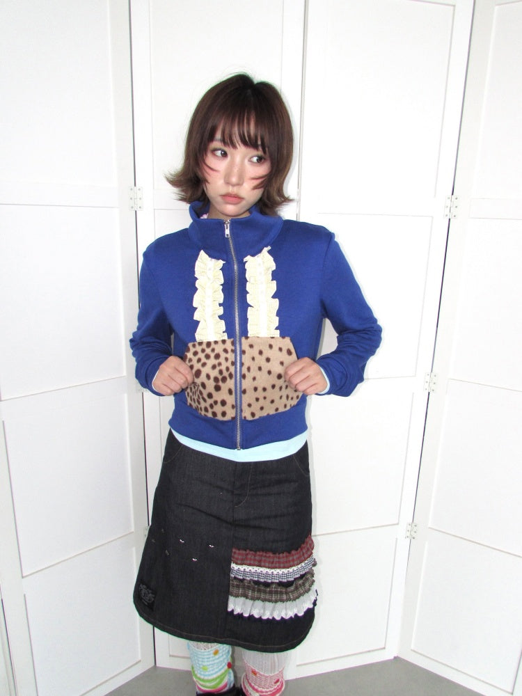 Heavy-Industry Star Riveted Multi-Layer Lace Denim A-Line Midi Skirt【s0000018955】