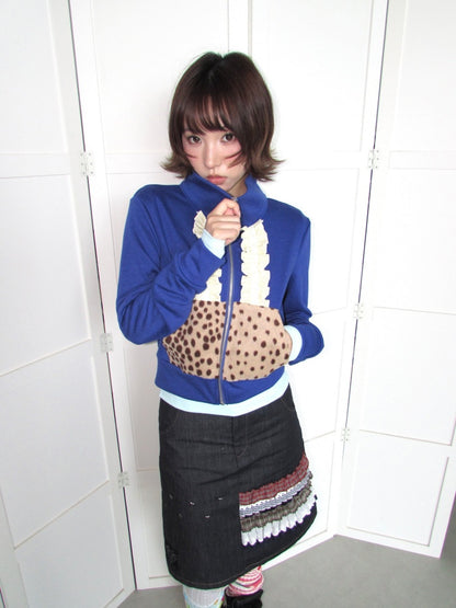 Heavy-Industry Star Riveted Multi-Layer Lace Denim A-Line Midi Skirt【s0000018955】