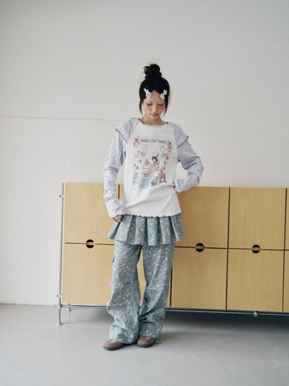 Floral Raglan-Sleeve Long-Sleeve Mellow T-Shirt【s0000018963】