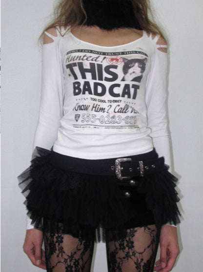 Irregular Mid-Low Waist Lace Multi-Layer Short Tulle Skirt【s0000019026】